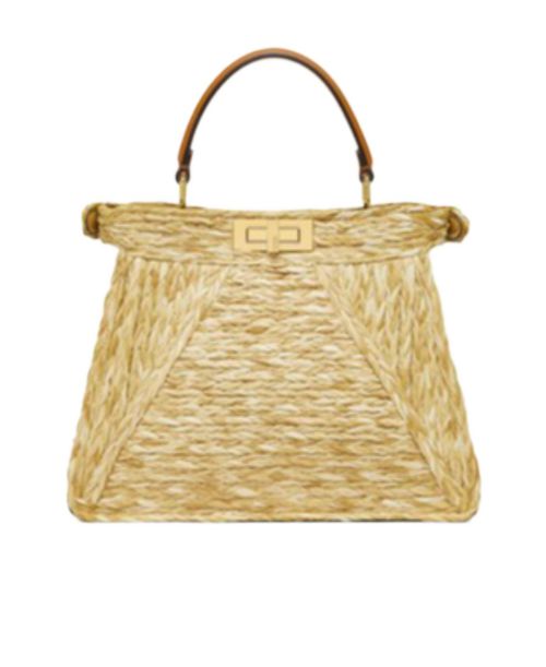 Natural woven straw bag