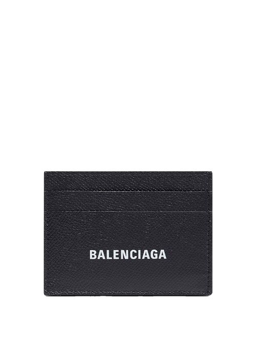 Logo-Print Grained Leather Card Holder