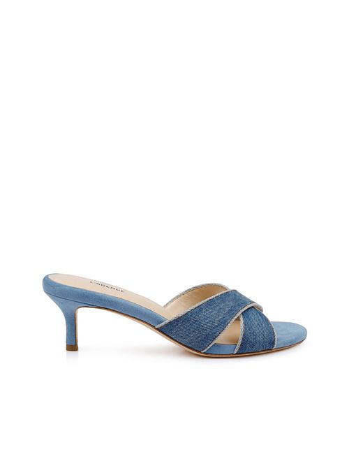 Aveline Kitten-Heel Sandal In Light Blue Denim