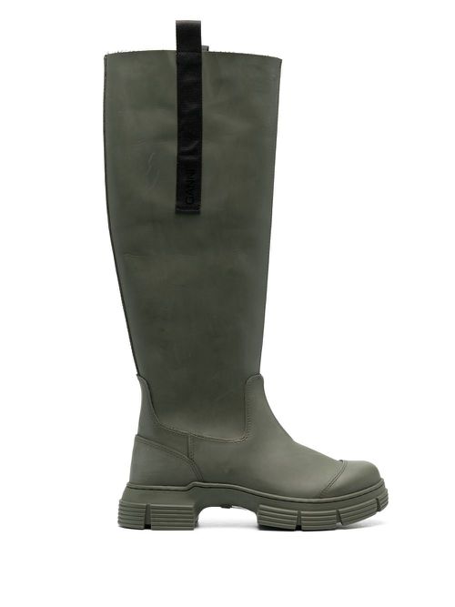 Recycled-rubber Country boots - Green