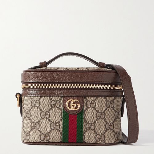 GUCCI Ophidia leather-trimmed printed coated-canvas weekend bag