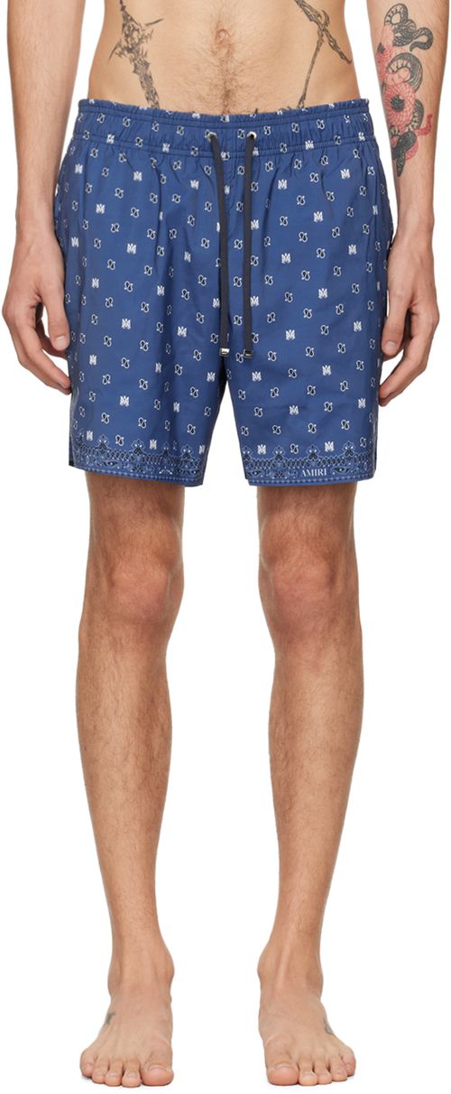 AMIRI Blue MA Paisley Swim Shorts