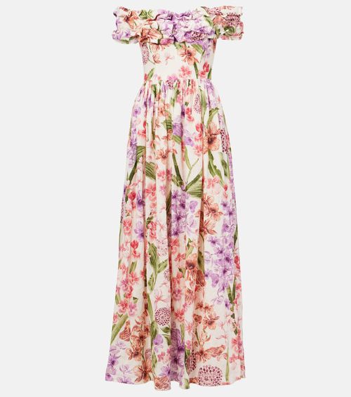 Espliego floral linen maxi dress