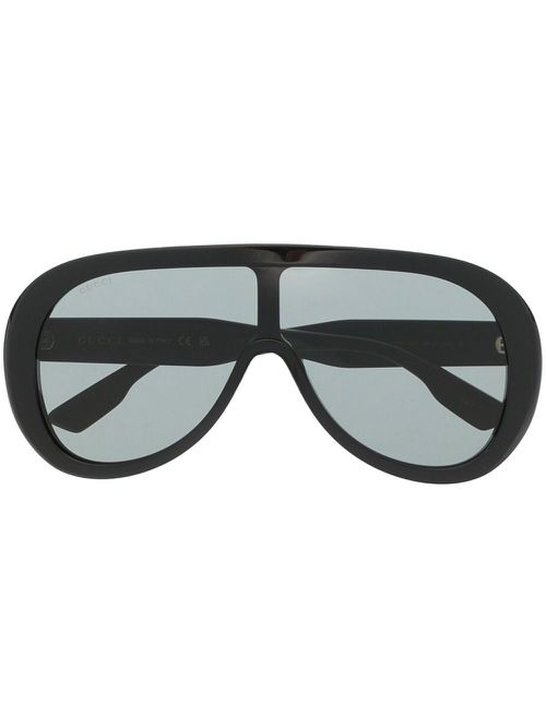 Oversized mask sunglasses - Black