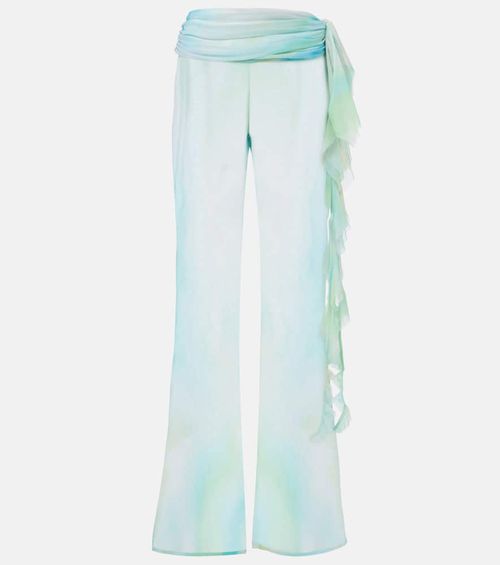 Shawn ruffled sheer flared pants