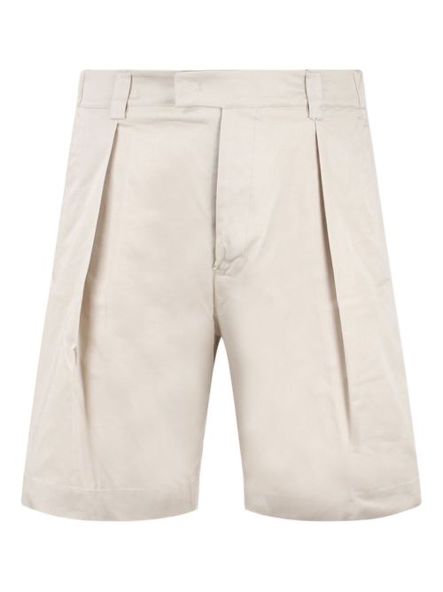 Pleated tailored shorts - White