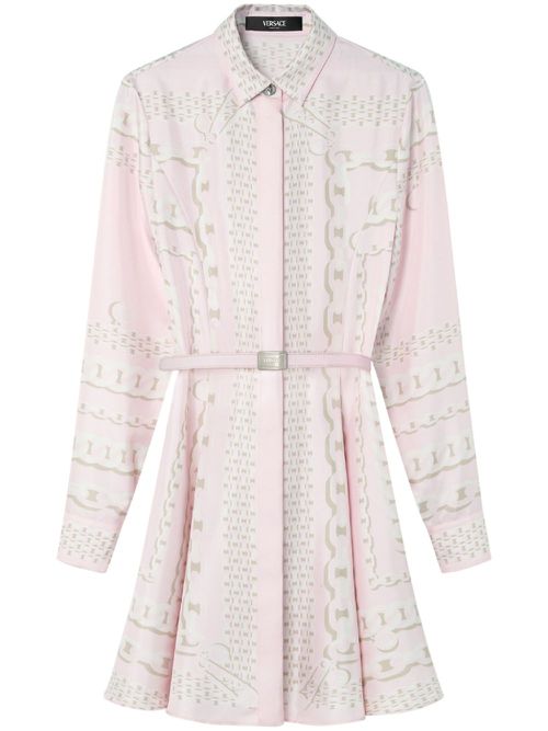 Printed silk mini dress - Pink