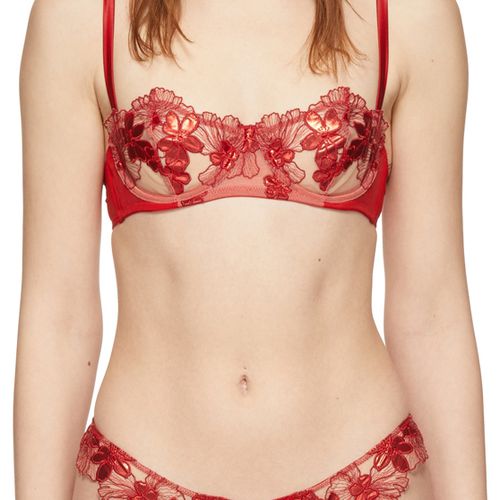 Fleur du Mal 여성 레드 바이올렛 발코넷 브라 221541F073025