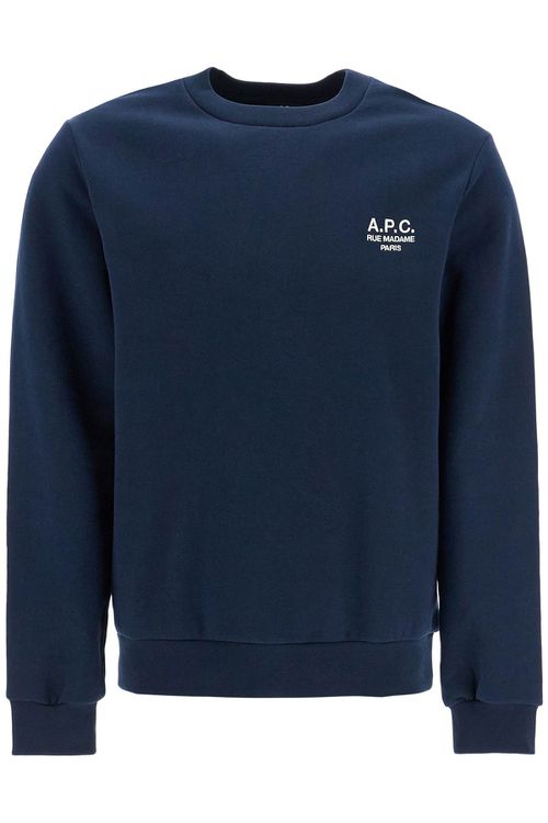 A. P.C. Unisex Dark Blue Organic Cotton Sweatshirt With Embroidered Logo