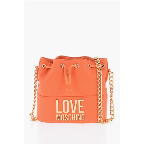 LOVE Textu Faux Leather Bucket Bag with Chain Shoulder Women's St