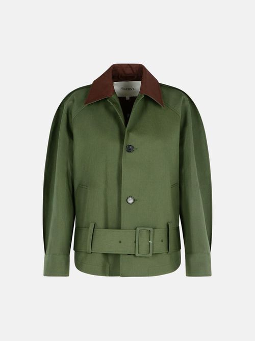JW ANDERSON 'Rounded' Green Cotton Bomber Jacket