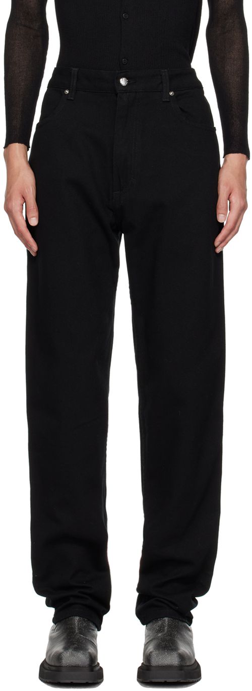 Black Straight Fit Denim Jeans