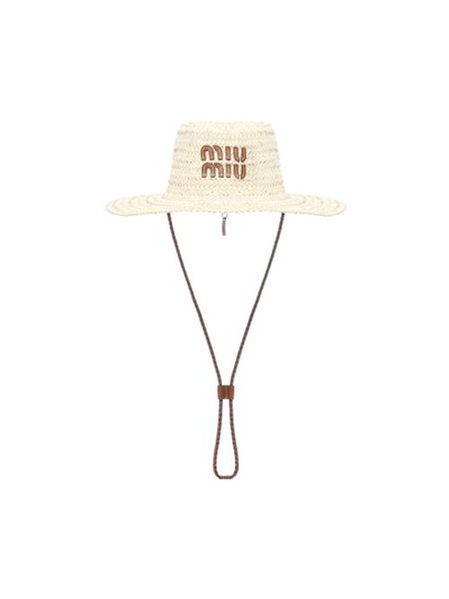 Miu Miu Braided Strap Wide Brim Hat