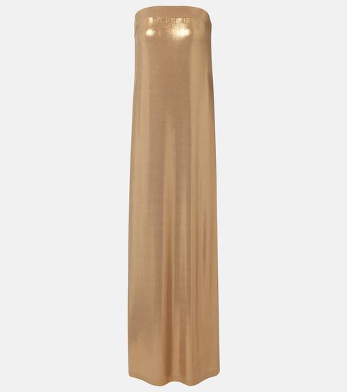 Norma Kamali Strapless lame gown