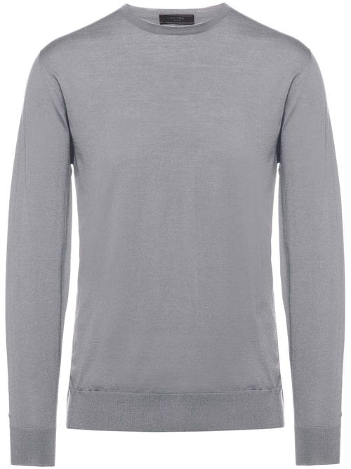 Round-neck long-sleeve jumper - Grey