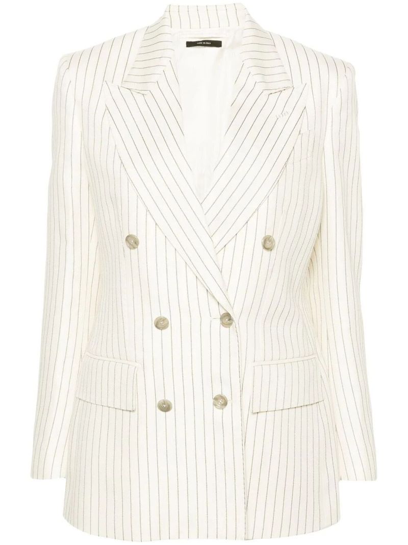 톰 포드 여성 Striped Wallis Double Breasted Jacket
