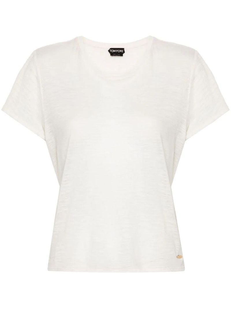 톰 포드 여성 Slub Jersey Crewneck T-Shirt
