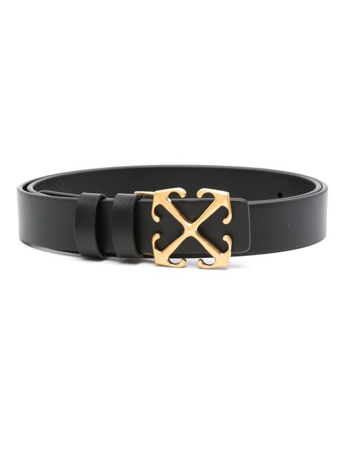 Arrows-buckle leather belt - Black