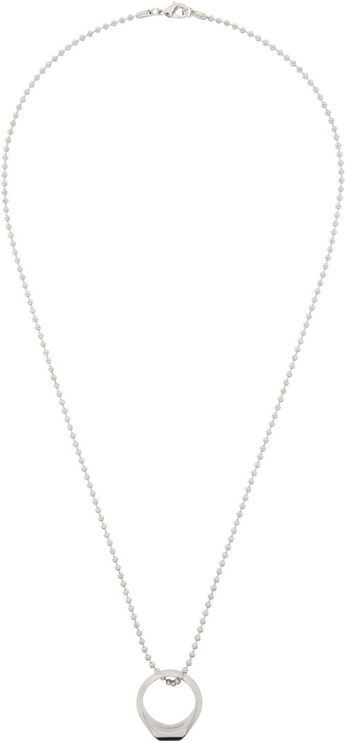 Dsquared2 Silver D2 Hedonism Punk Ring Necklace
