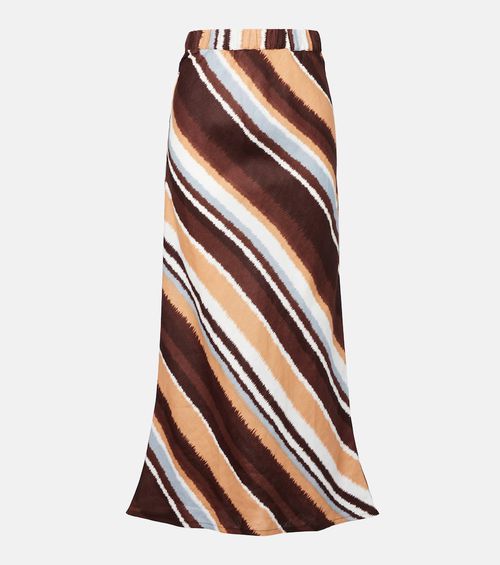 Dalicenca striped linen maxi skirt