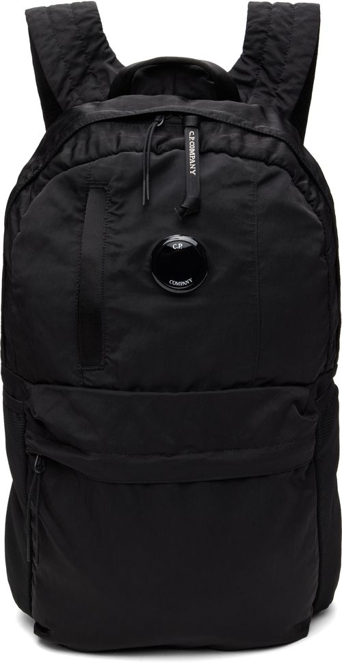 C. P. Company Black Nylon B Lens Backpack