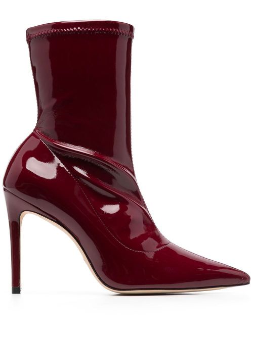 115mm leather boots - Red