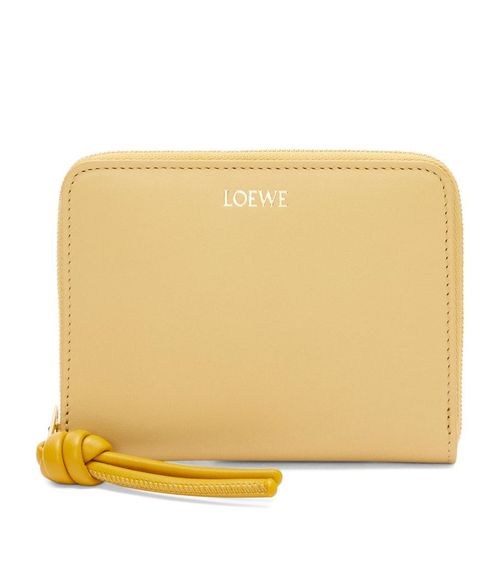 Leather Knot Zip-Around Wallet
