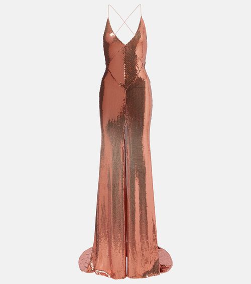 Open-back sequined gown