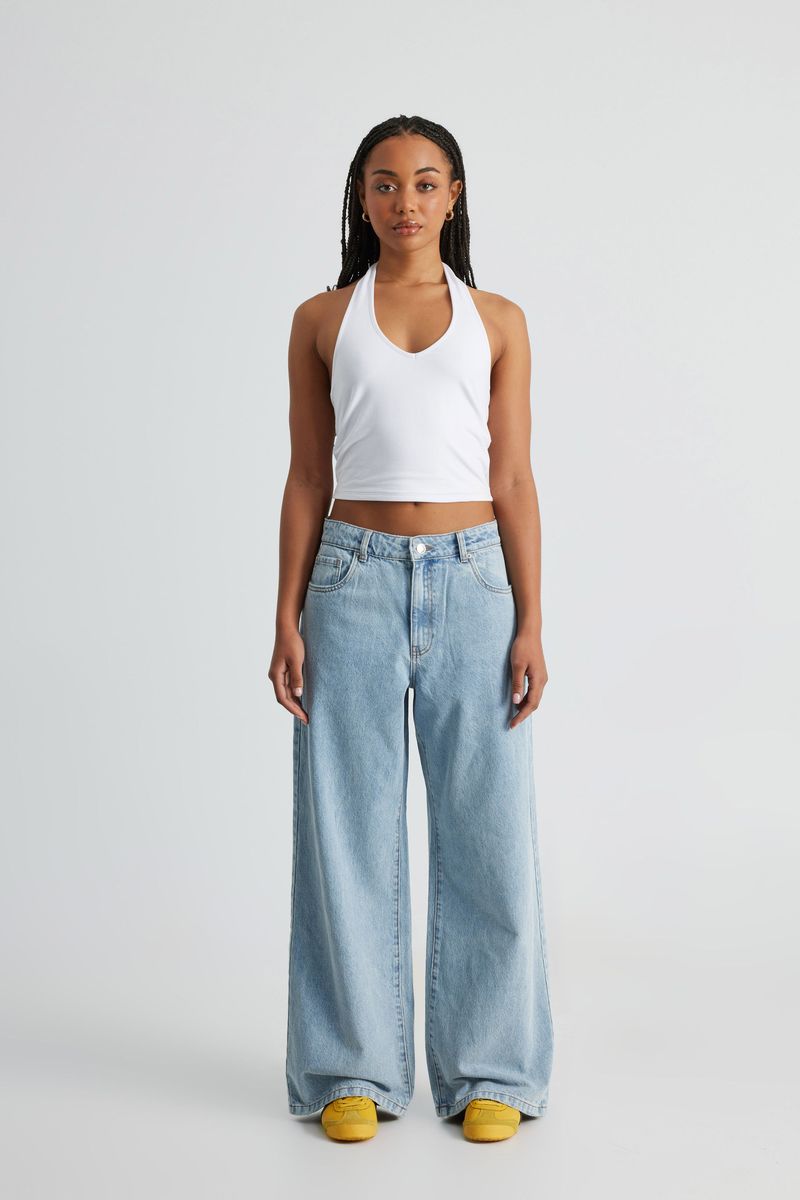 Factorie 여성 High Rise Baggy Jean - 90s blue