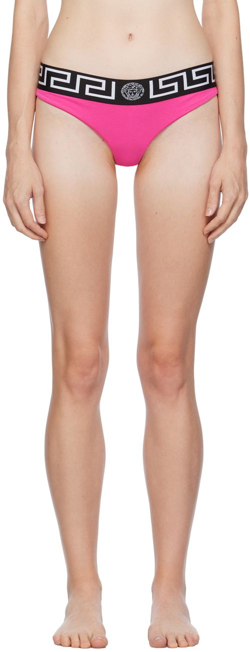 Versace Underwear Pink Greca Briefs