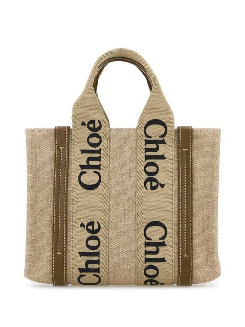 Small Woody Linen Tote Bag