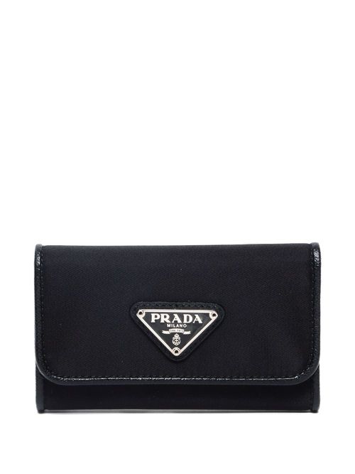 Prada Pre-Owned 2010-2020s Triangle-logo key case - Black FF13022