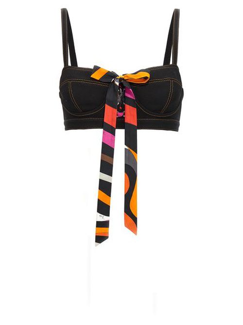 Emilio Pucci Patterned Knot Crop Top