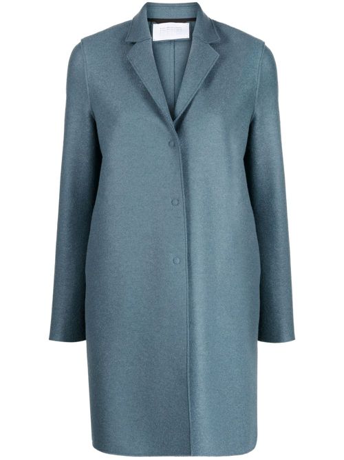 Cocoon single-breasted wool coat - Blue
