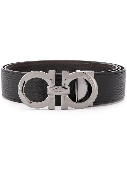 Reversible Gancini belt - Black