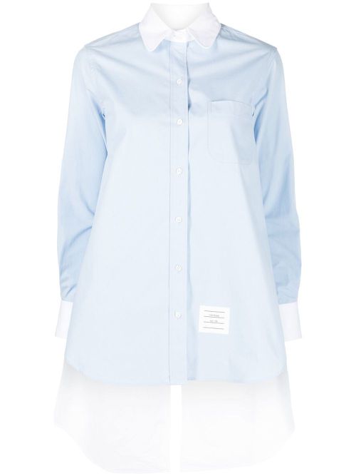 Twisted-detail open back shirt - Blue