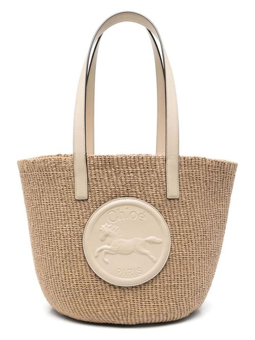 ChloÃ© Women's Horse Medal Large Basket in Deepivory | CHC25SS591O82
