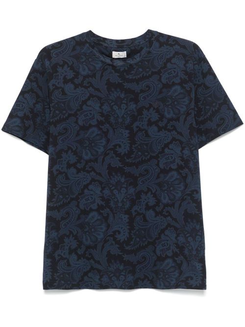 Paisley And Maxi Flower Cotton T-Shirt