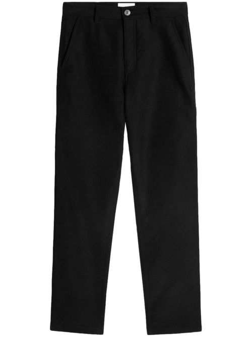 Logo-patch straight-leg worker trousers - Black