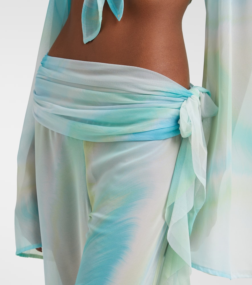 Shawn ruffled sheer flared pants