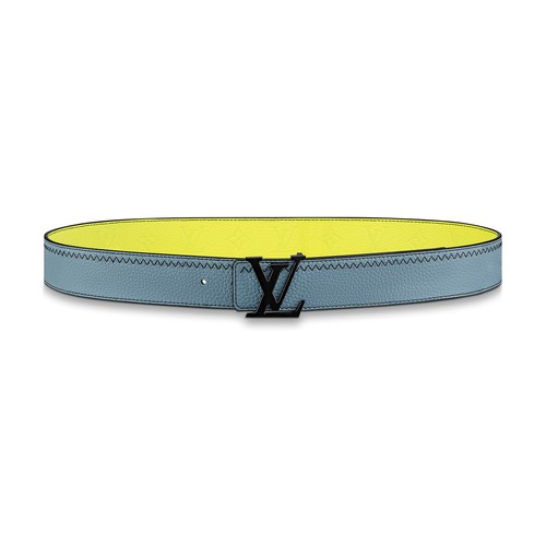 Louis Vuitton LV Intials Colours Blocks 40MM Reversible Belt Blue/Grey in  Calfskin Leather - GB