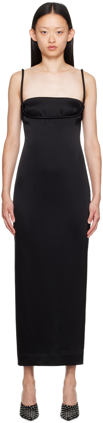 Paris Georgia 여성 SSENSE 익스클루시브 블랙 탈리아 맥시 드레스 232438F055013