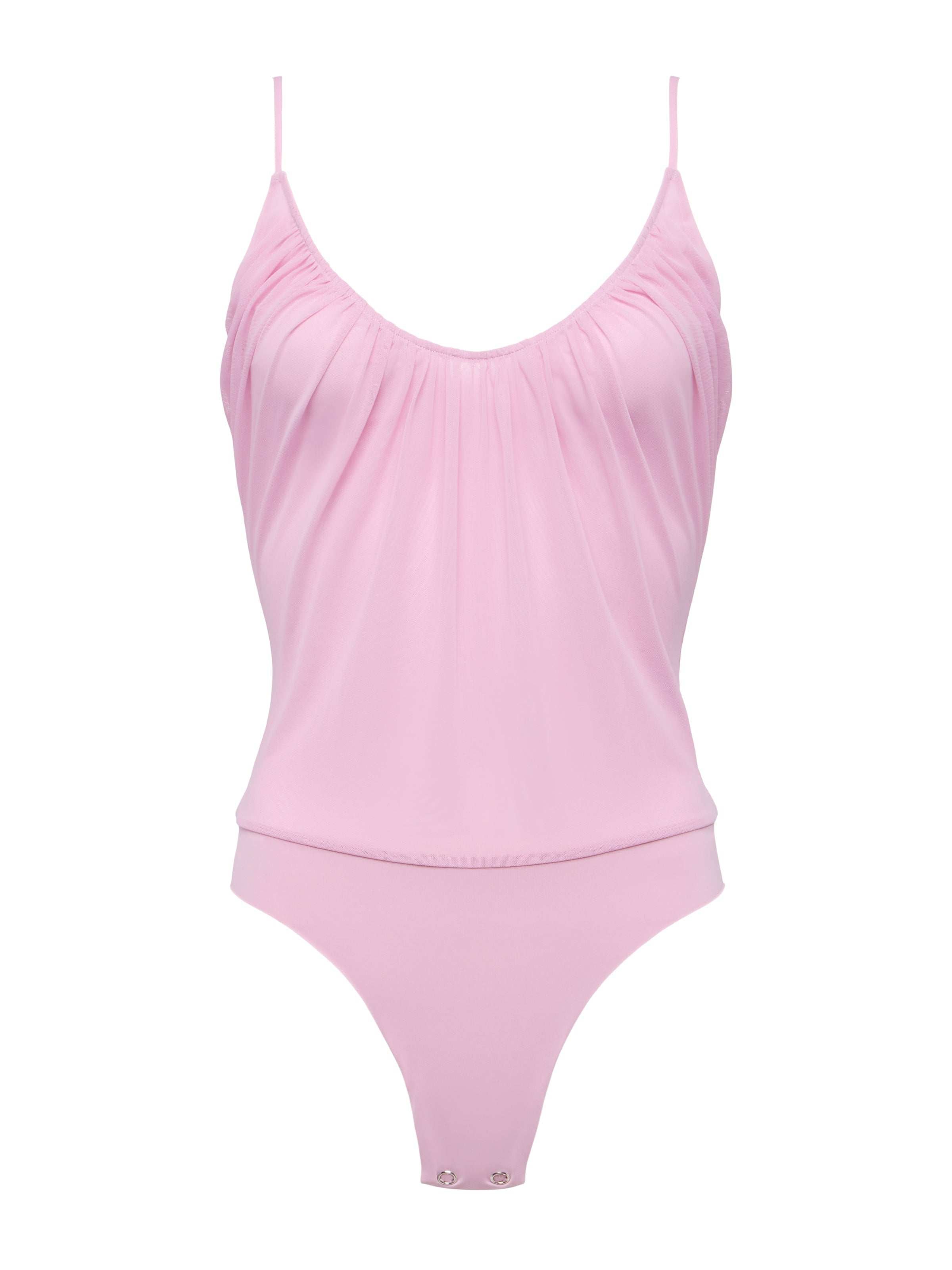 Gelina Mesh Bodysuit In Mauve Mist