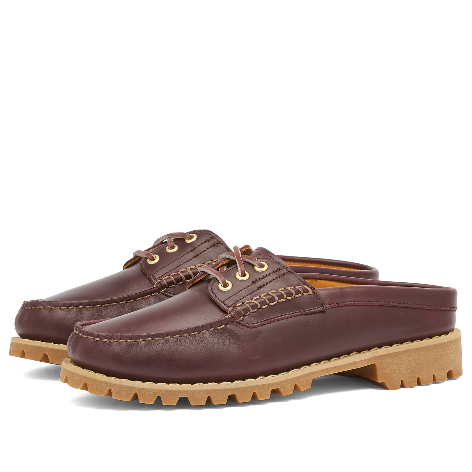Men's 3 Eye Mule Burgundy Full Grain