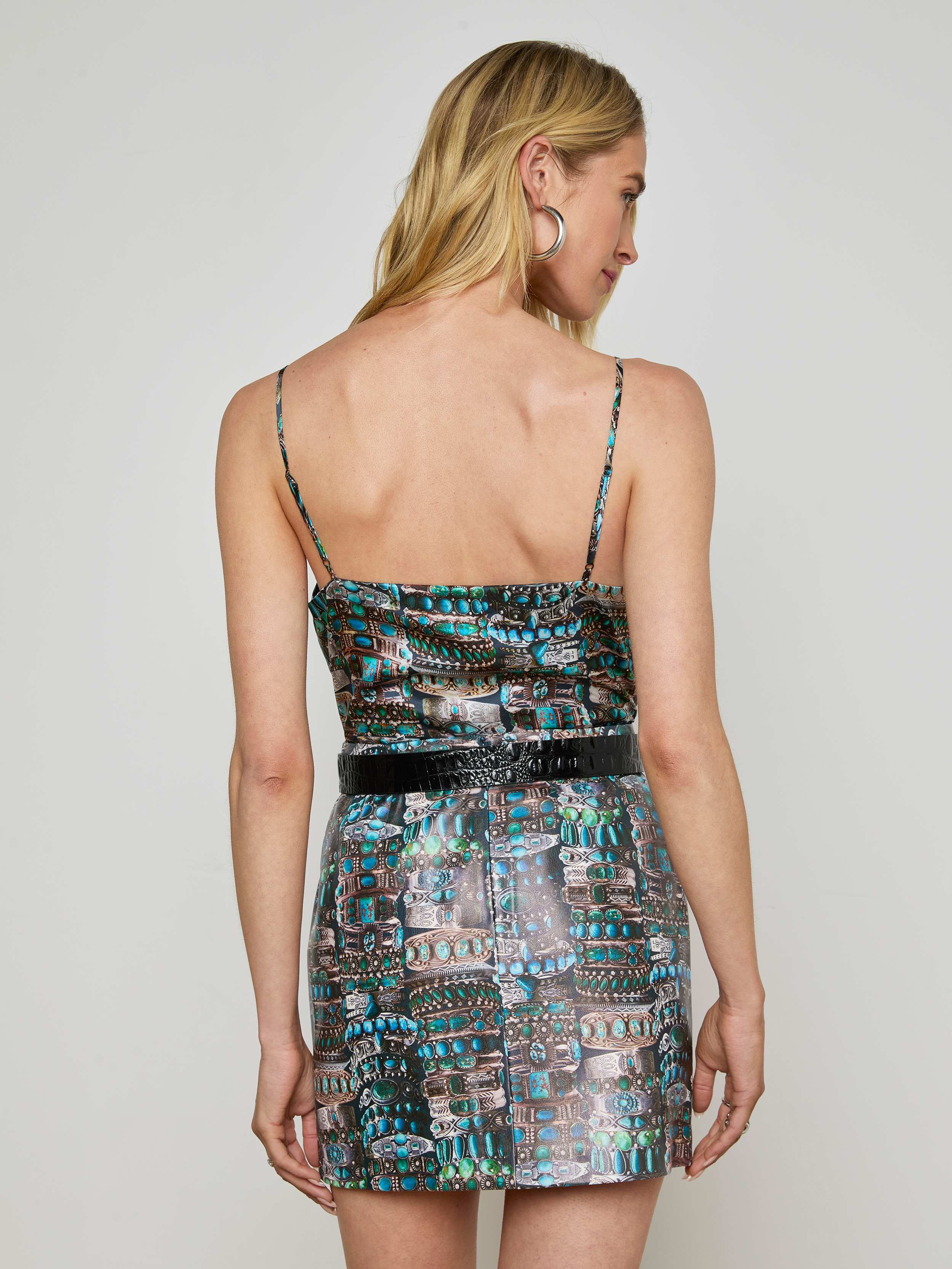 Jane Silk Camisole In Midnight Multi Western Bracelet