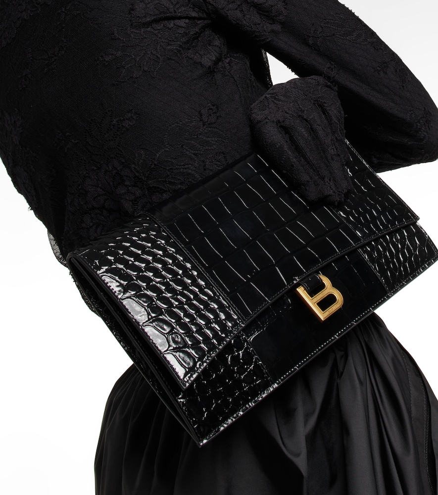 NWT Balenciaga Black Mini Hourglass Tiny Bag Chain Purse Handbag