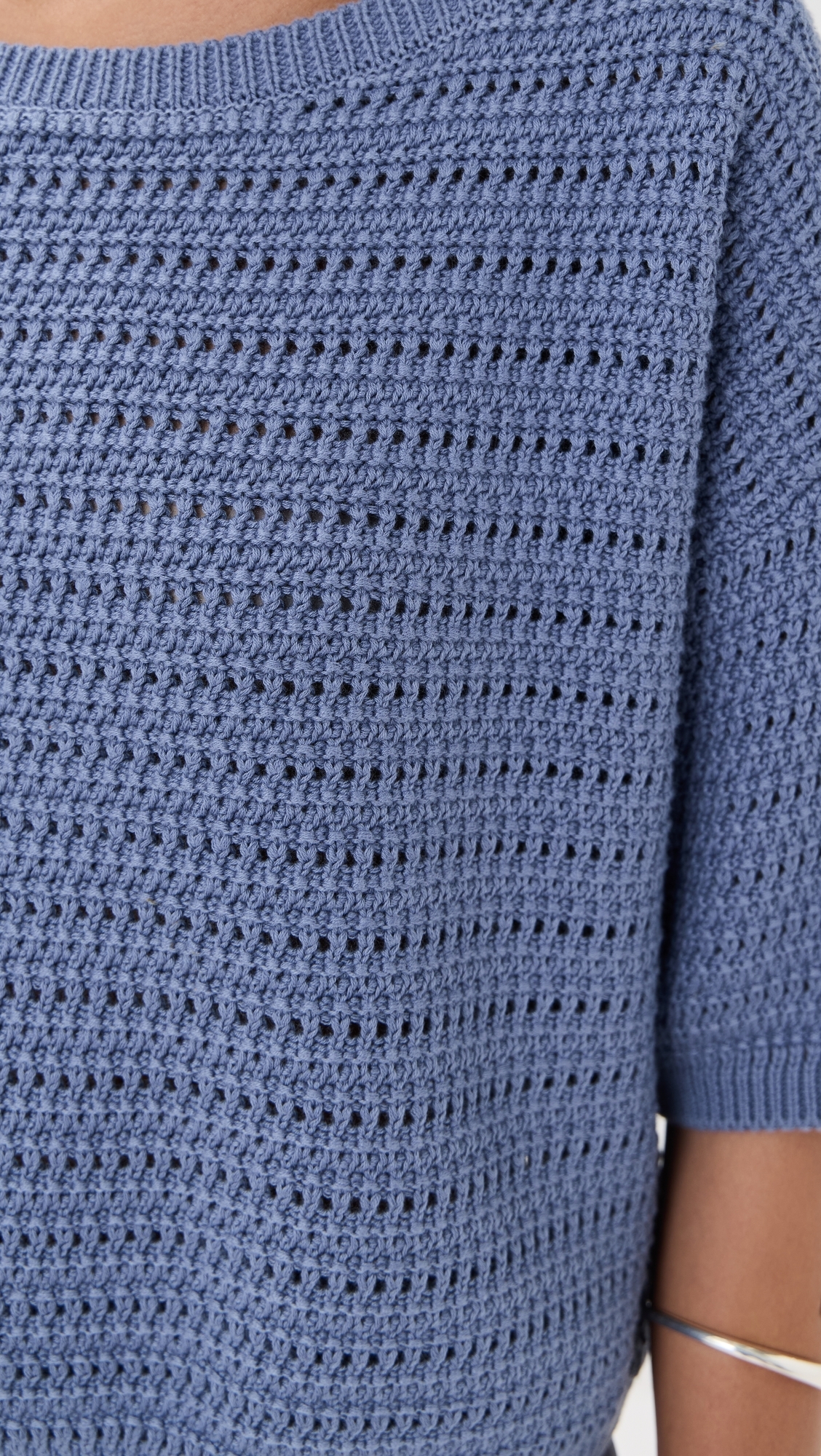 Nova Cropped Boat Neck Tee Dusty Periwinkle