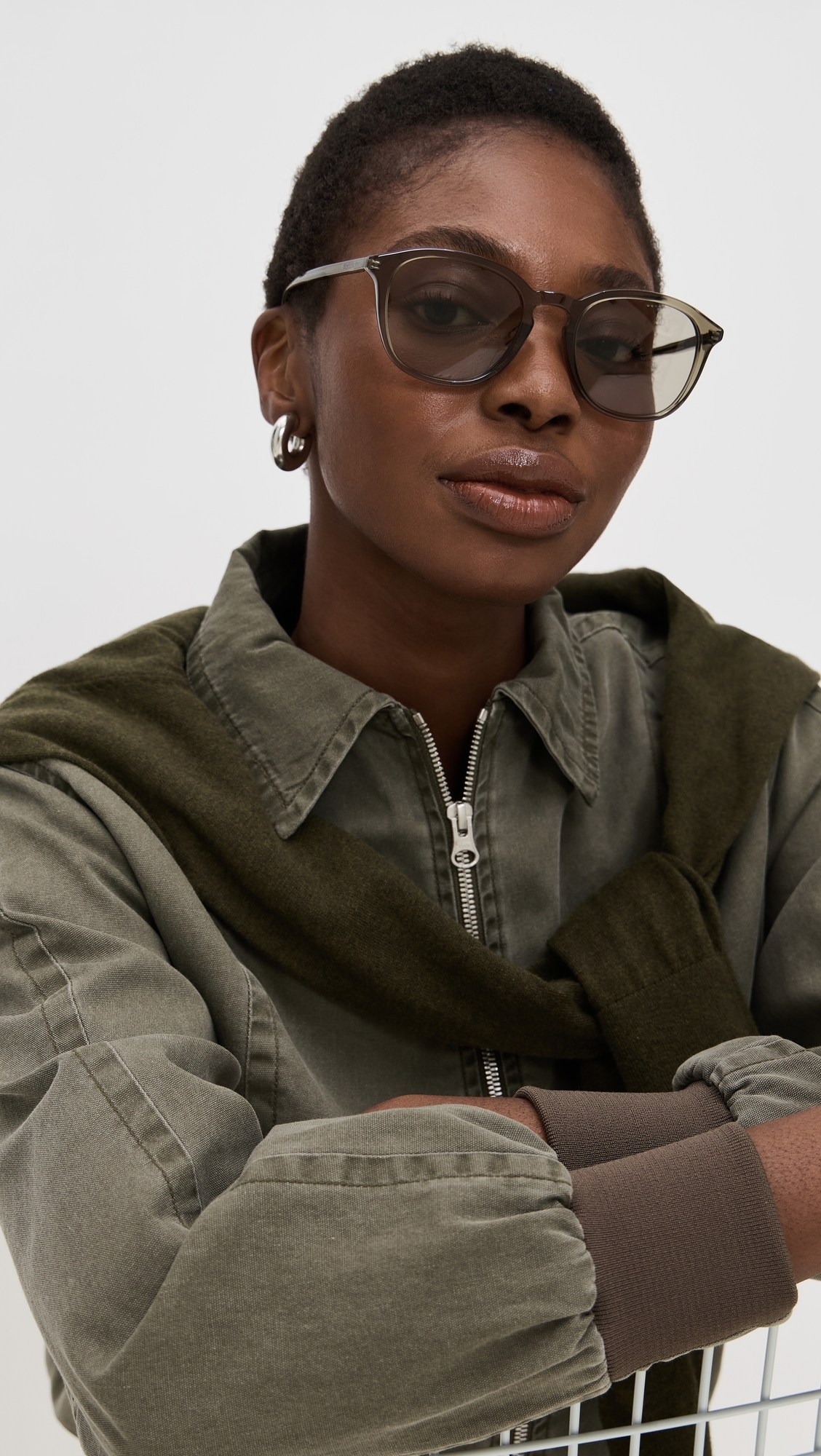 Saint Laurent SL 782 Sunglasses Brown-Brown-Grey One Size