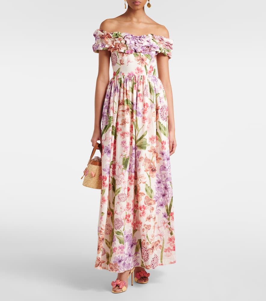 Espliego floral linen maxi dress