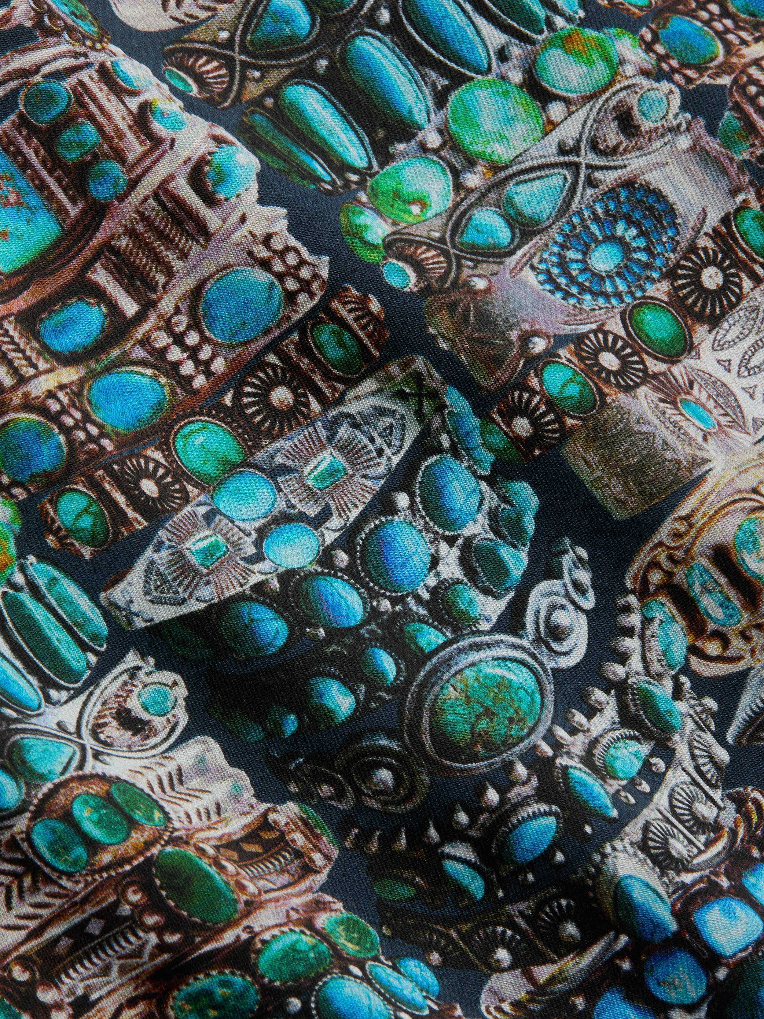 Jane Silk Camisole In Midnight Multi Western Bracelet